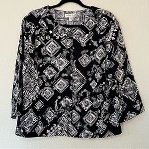 Coldwater Creek Floral Design Lined Shacket Blazer‎ Jacket Women's Size 16